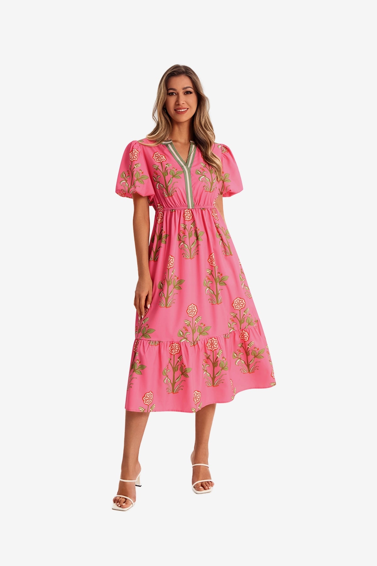 ladies pink floral dress Womens Print Maxi Shoe Size:28 EU (10 Toddler US) Gettin' You Home by A soft romantic dress Deeper Discounts