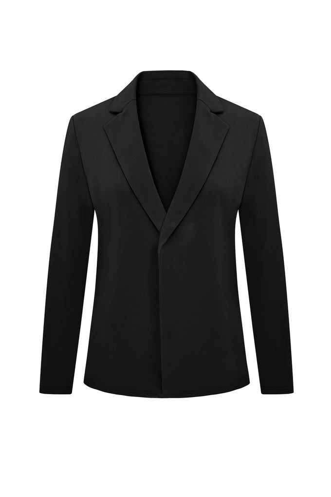 Cicy Bell Womens Black Knit Blazer