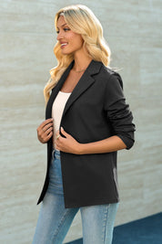 Cicy Bell Womens Black Knit Blazer