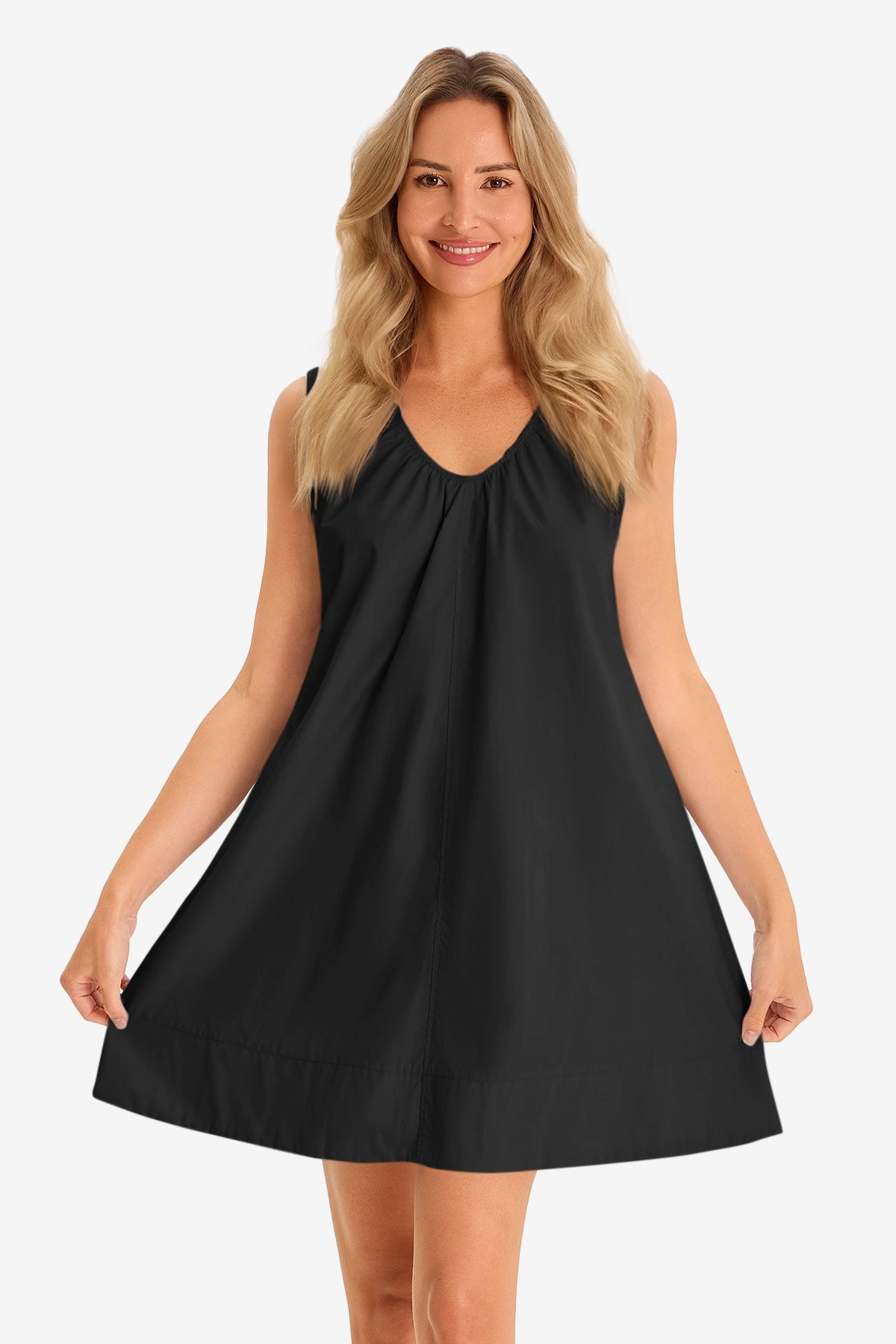 tank babydoll dress Womens Black Mini This relaxed Veronica Beard black ruched SLEEVE:33 last small