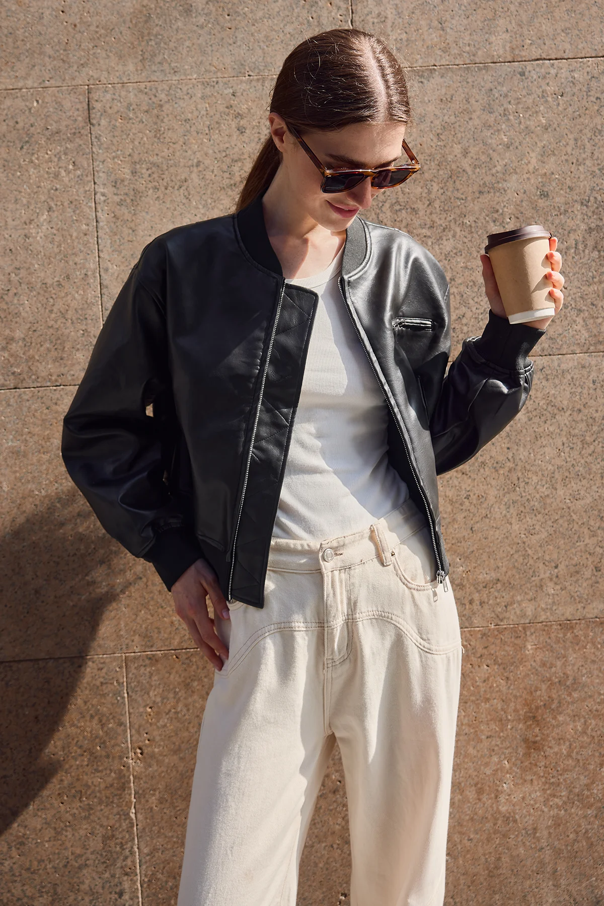 Cicy Bell Womens Black Bomber Jackets