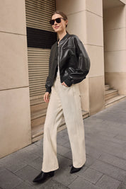 Cicy Bell Womens Black Bomber Jackets