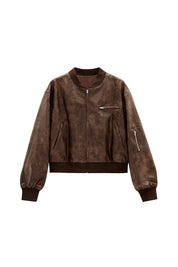 Cicy Bell Womens Brown Bomber Jackets