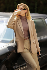 Cicy Bell Womens Dark Khaki Casual Work Blazers