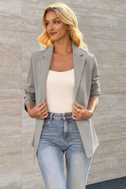 Cicy Bell Womens Grey Knit Blazer