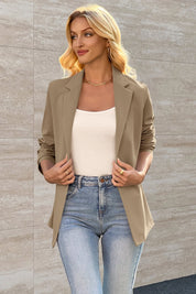 Cicy Bell Womens Khaki Knit Blazer