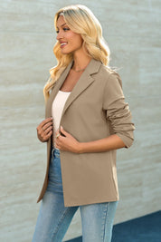 Cicy Bell Womens Khaki Knit Blazer