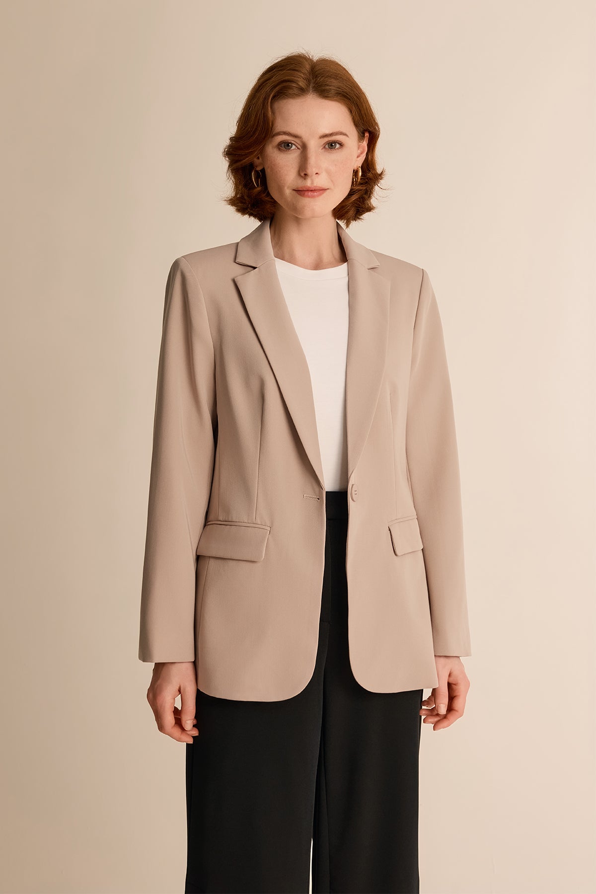 Cicy Bell Womens Khaki Casual Work Blazers Khaki / Small