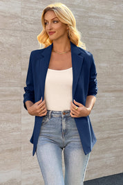 Cicy Bell Womens Navy Knit Blazer