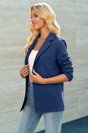Cicy Bell Womens Navy Knit Blazer