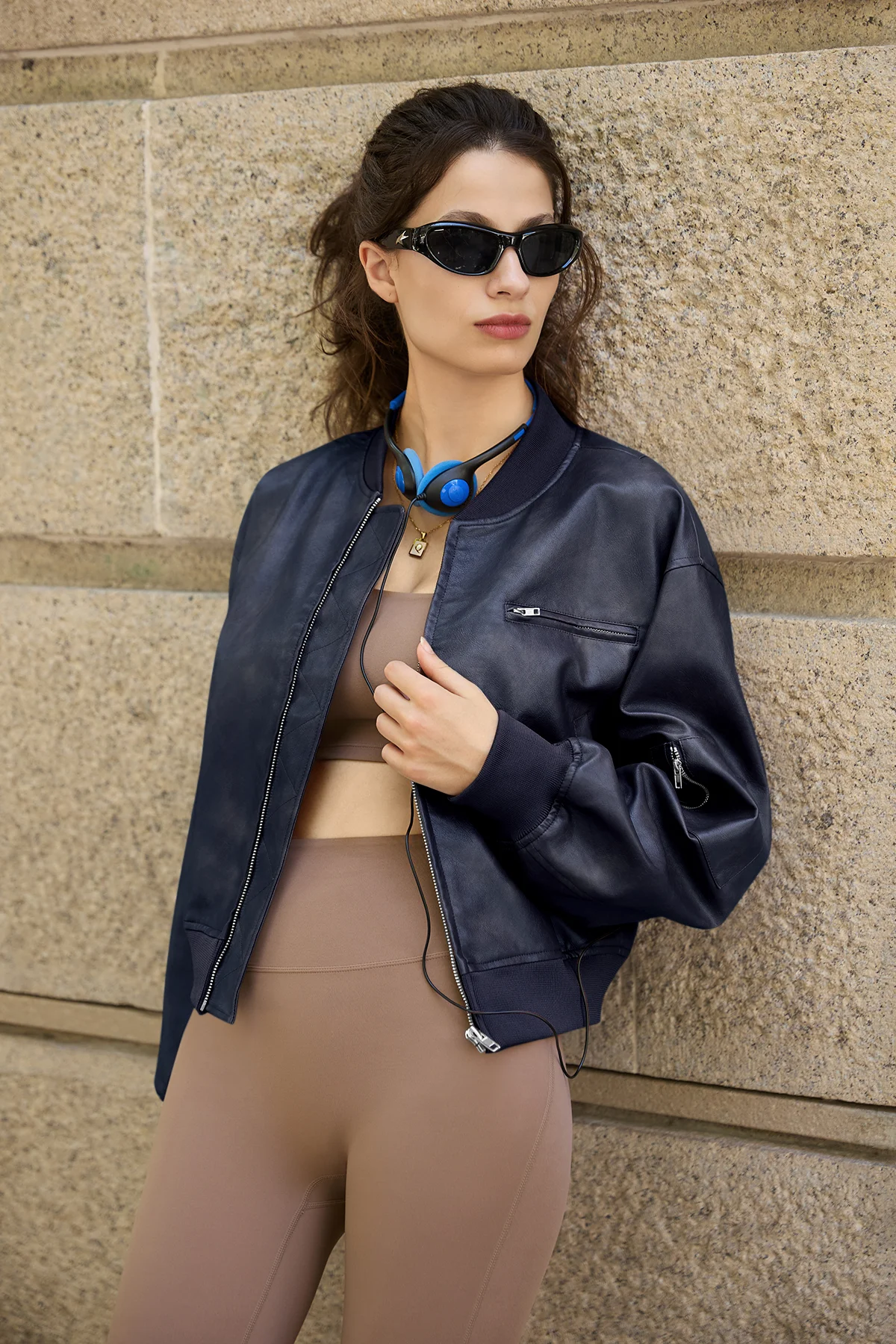 Cicy Bell Womens Navy Bomber Jackets