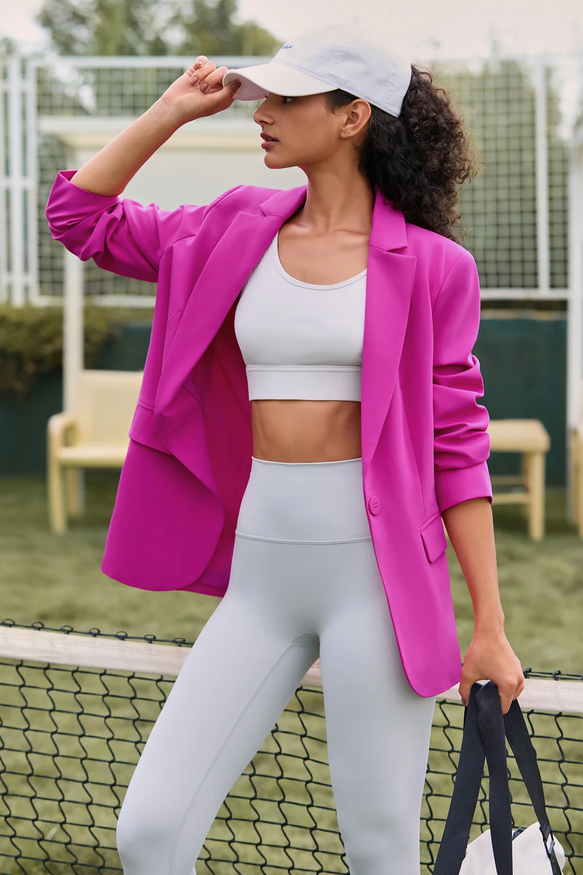 Cicy Bell Womens Rose Red Casual Work Blazers