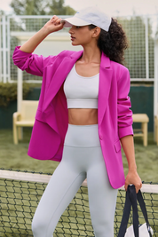 Cicy Bell Womens Rose Red Casual Work Blazers