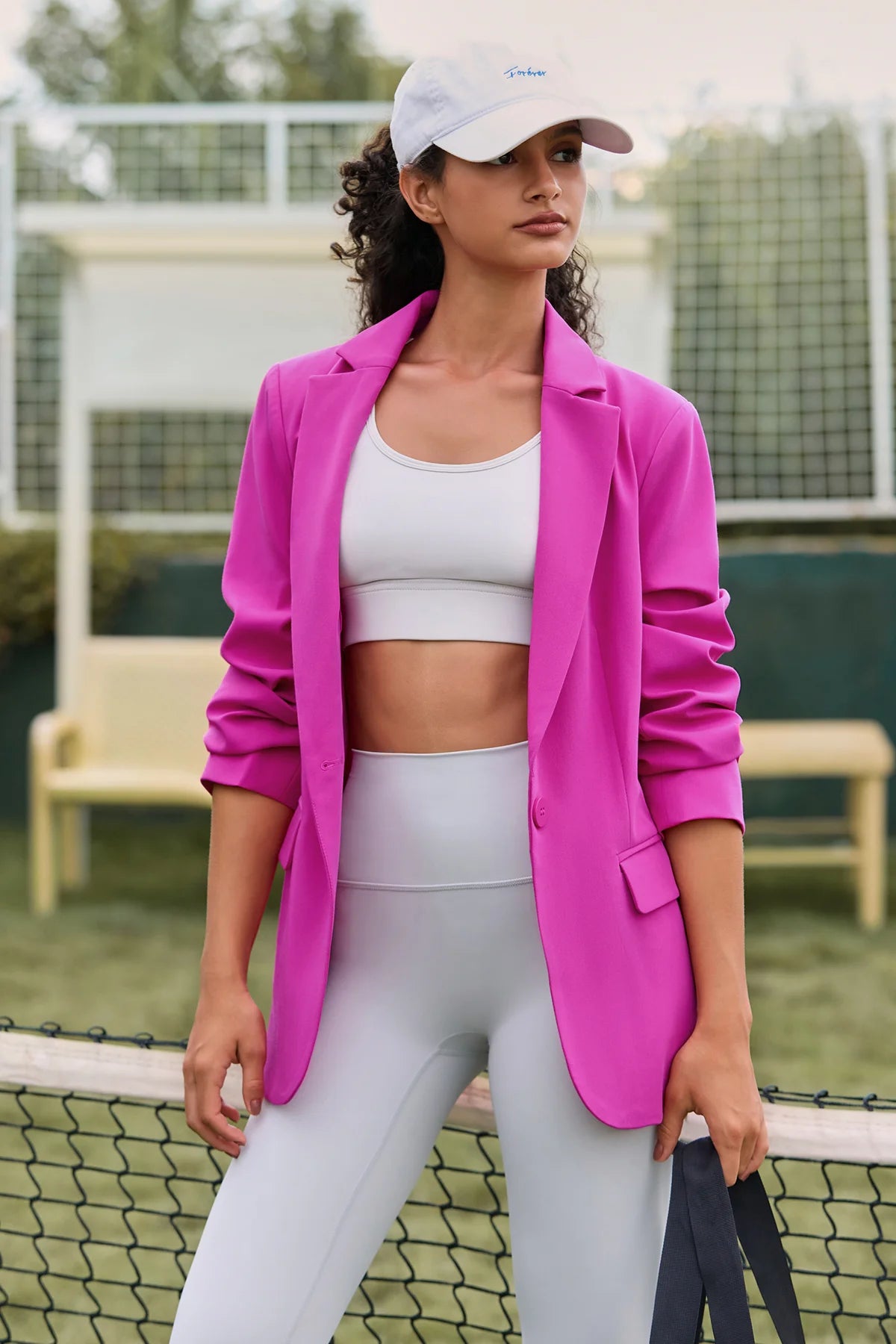 Cicy Bell Womens Rose Red Casual Work Blazers