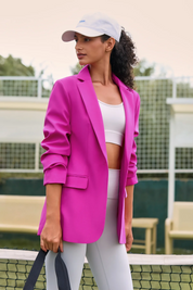 Cicy Bell Womens Rose Red Casual Work Blazers