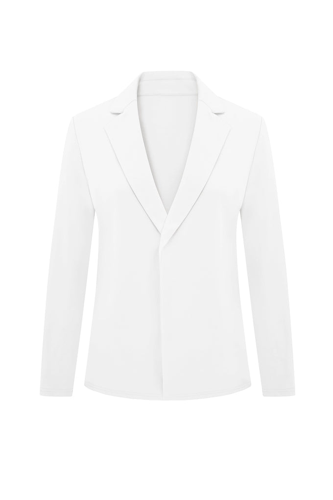 Cicy Bell Womens White Knit Blazer