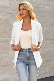 Cicy Bell Womens White Knit Blazer