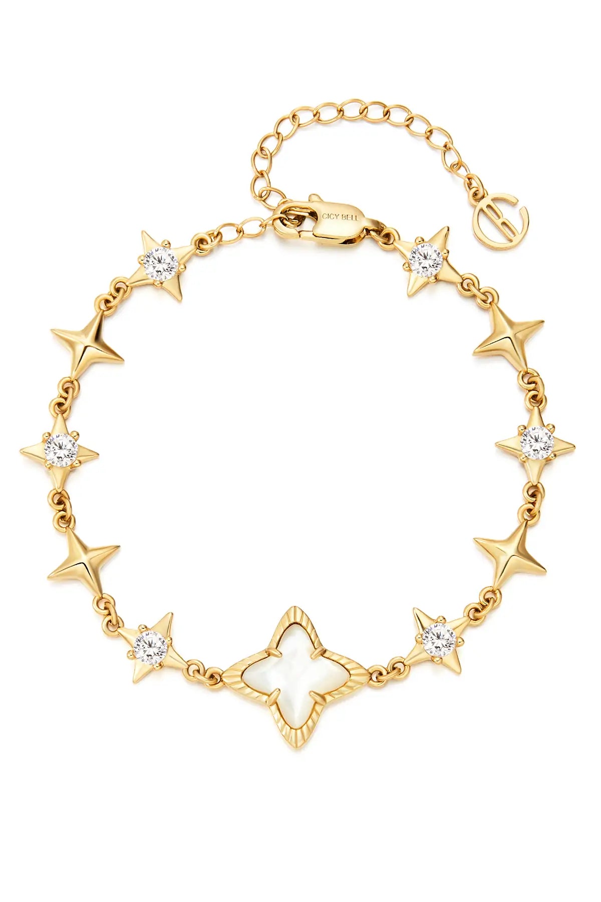 Cicy Bell 18k Gold Plated Cross Bracelet