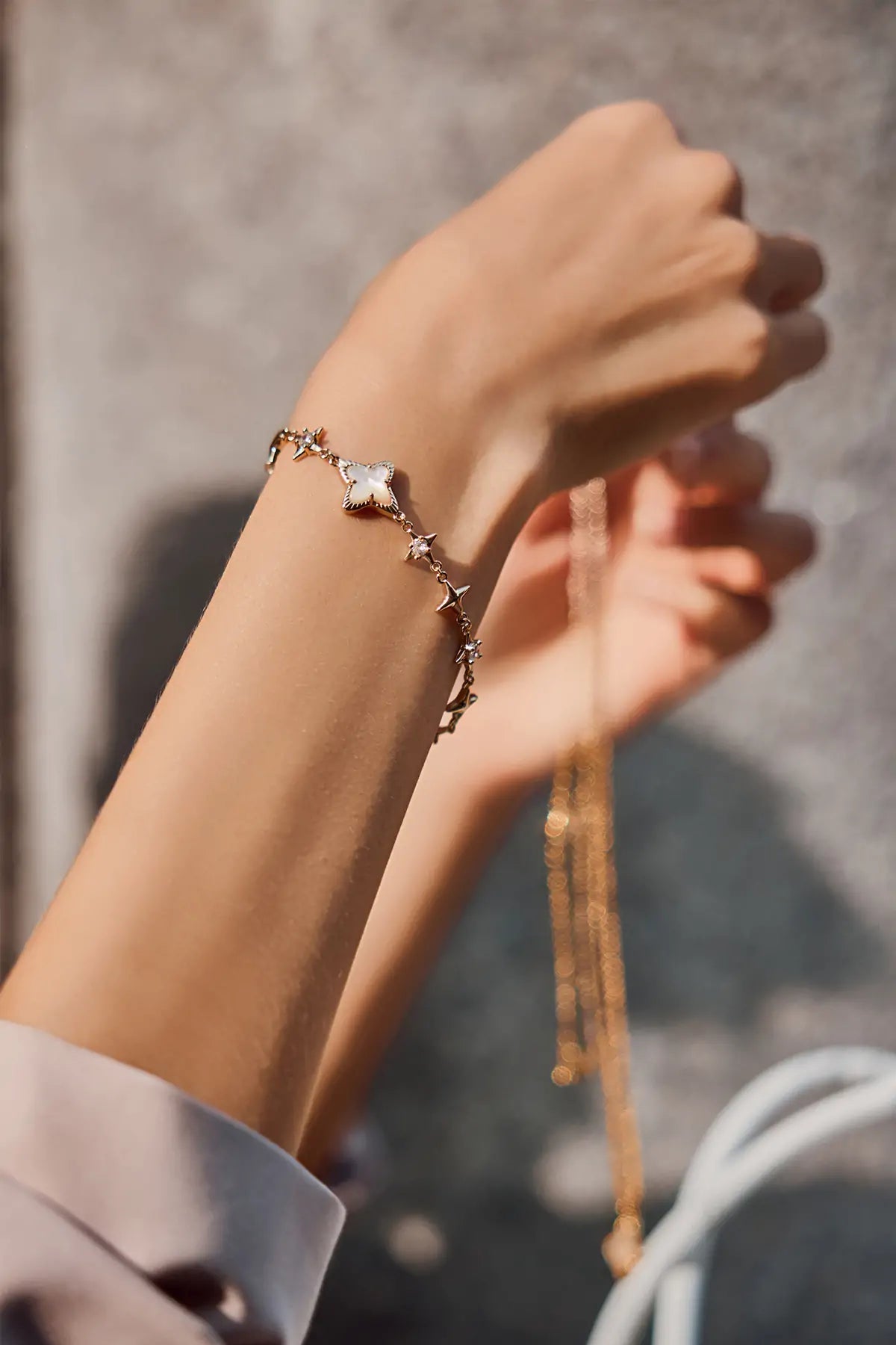 Cicy Bell 18k Gold Plated Cross Bracelet