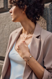 Cicy Bell 18k Gold Plated Cross Bracelet