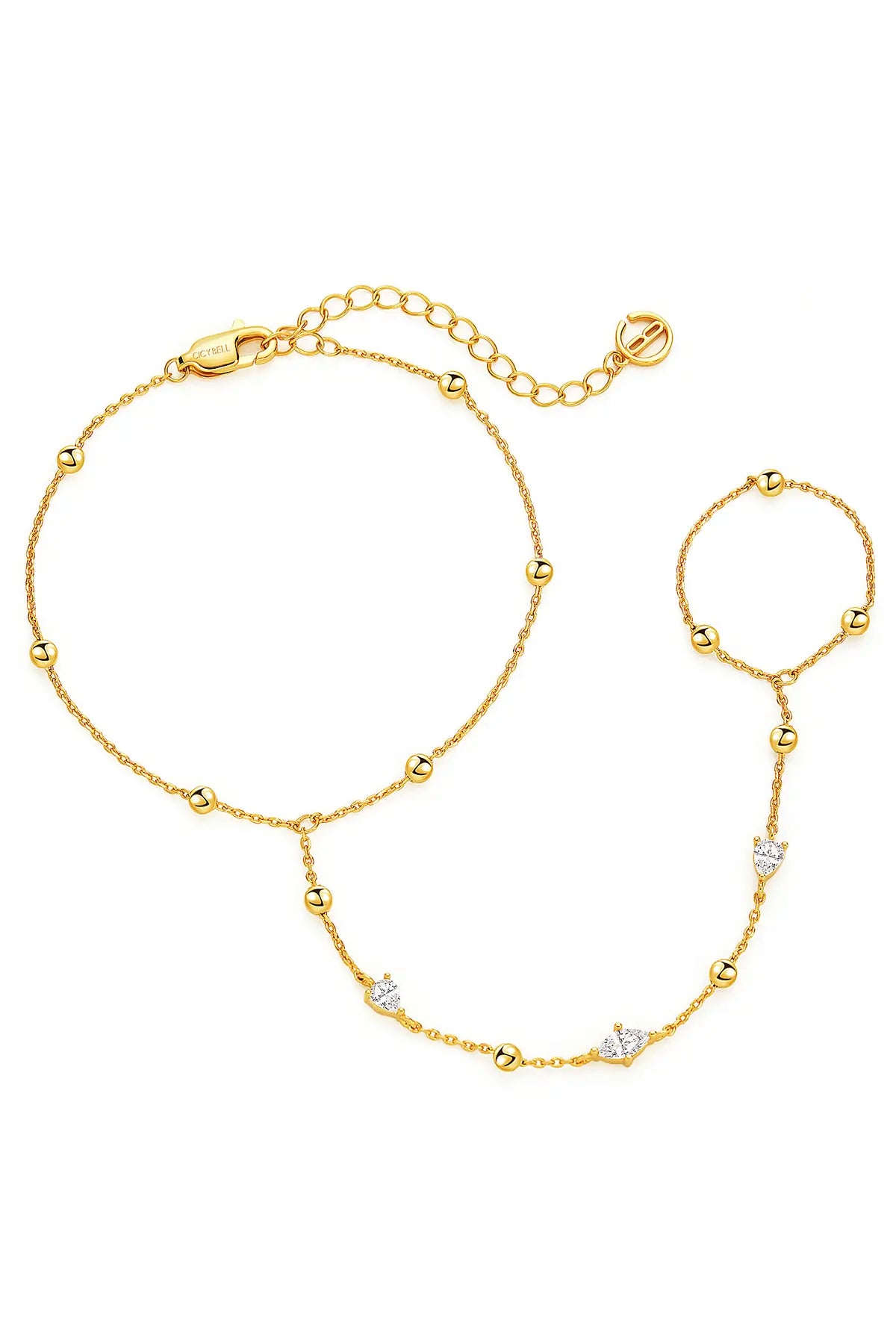 Cicy Bell Hand Chain 18k Gold Plated Bracelet