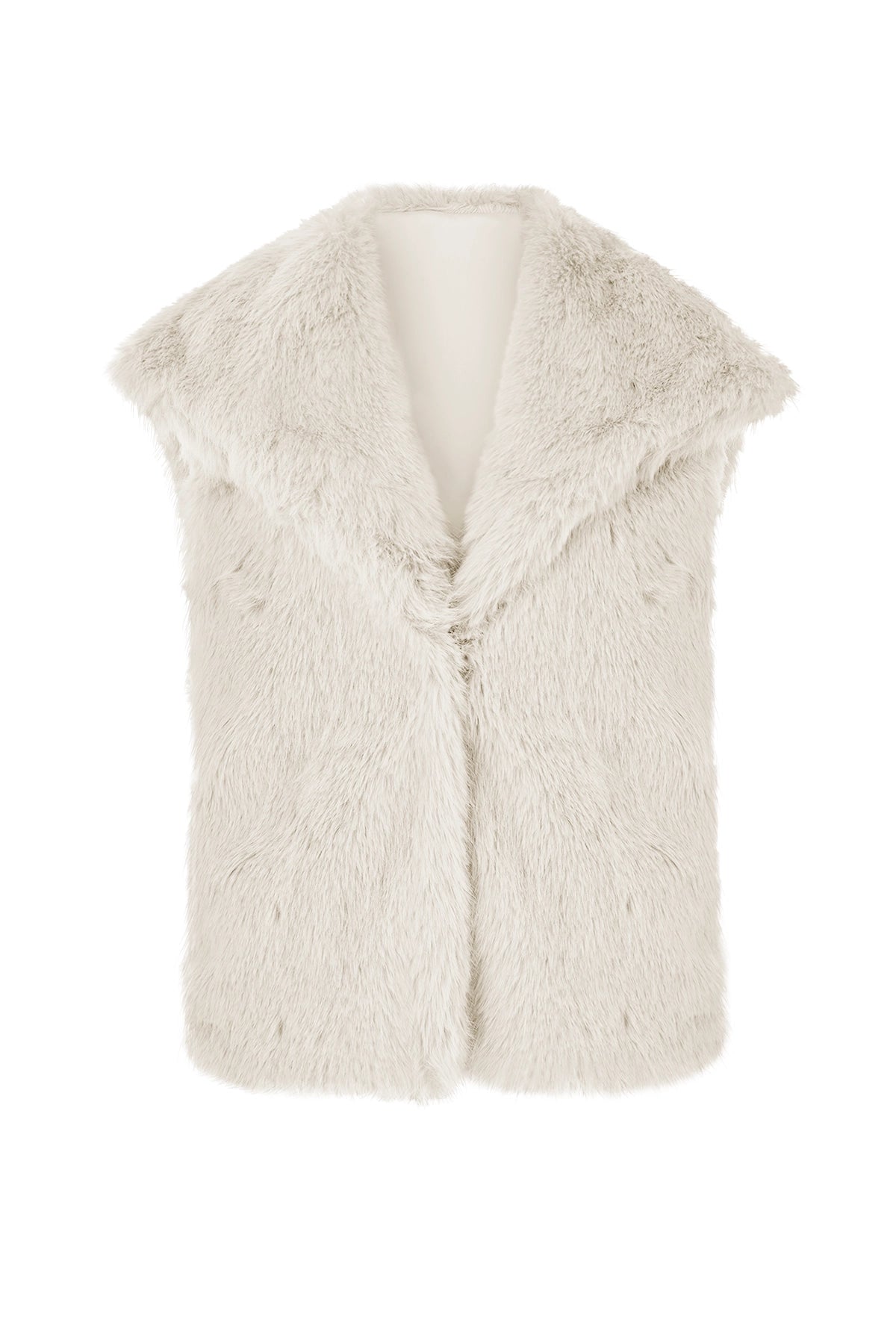 Cicy Bell Womens Apricot Faux Fur Vest