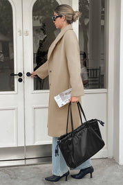 Cicy Bell Womens Apricot Wool Blend Trench Coat