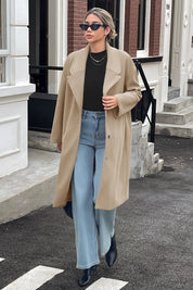 Cicy Bell Womens Apricot Wool Blend Trench Coat