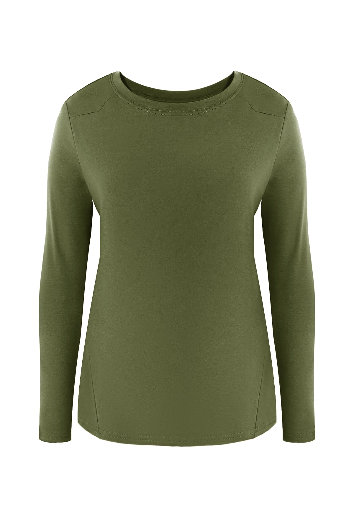 Cicy Bell Womens Army Green Long Sleeve Shirts