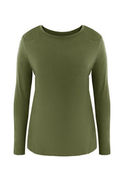 Cicy Bell Womens Army Green Long Sleeve Shirts