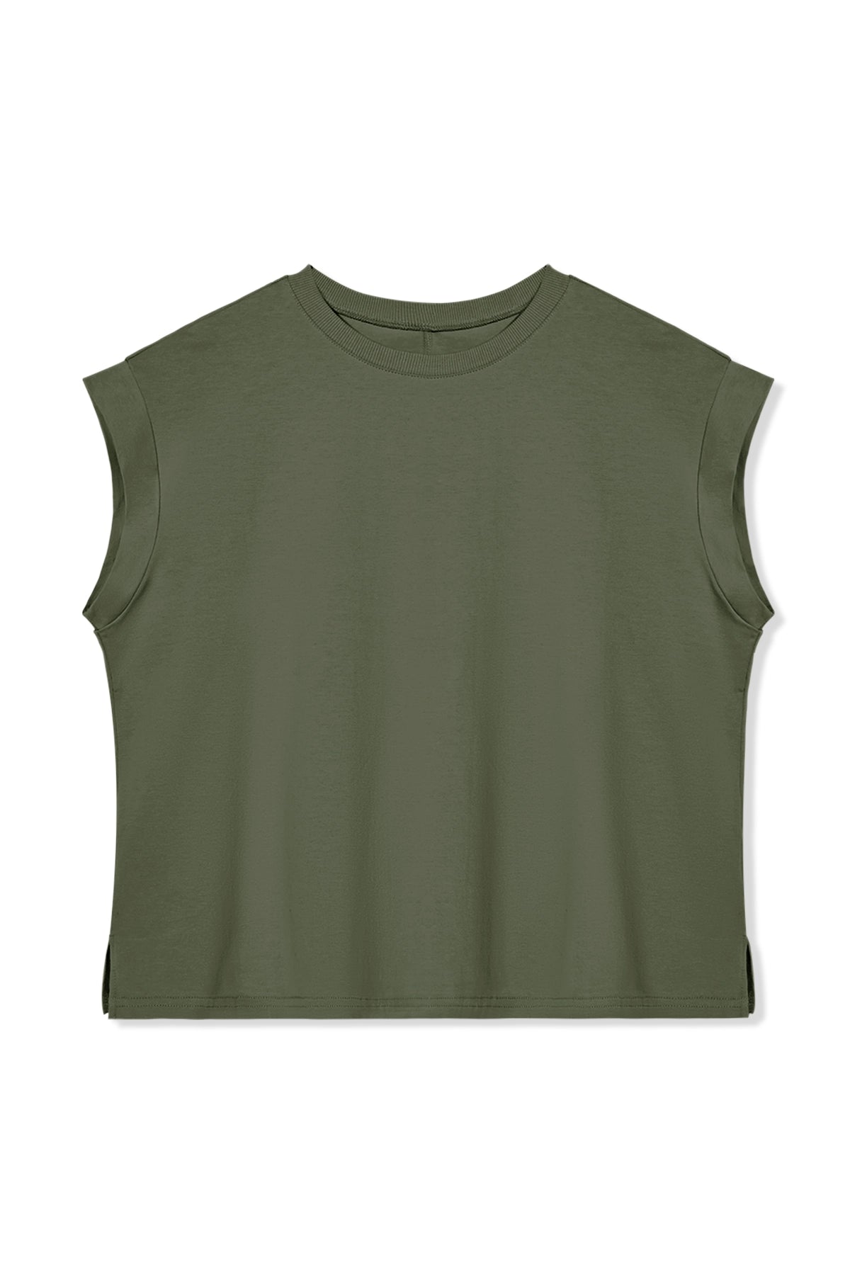 Cicy Bell Womens Army Green Cap Sleeve Shirts