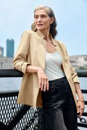 Cicy Bell Womens Beige Business Casual Blazer