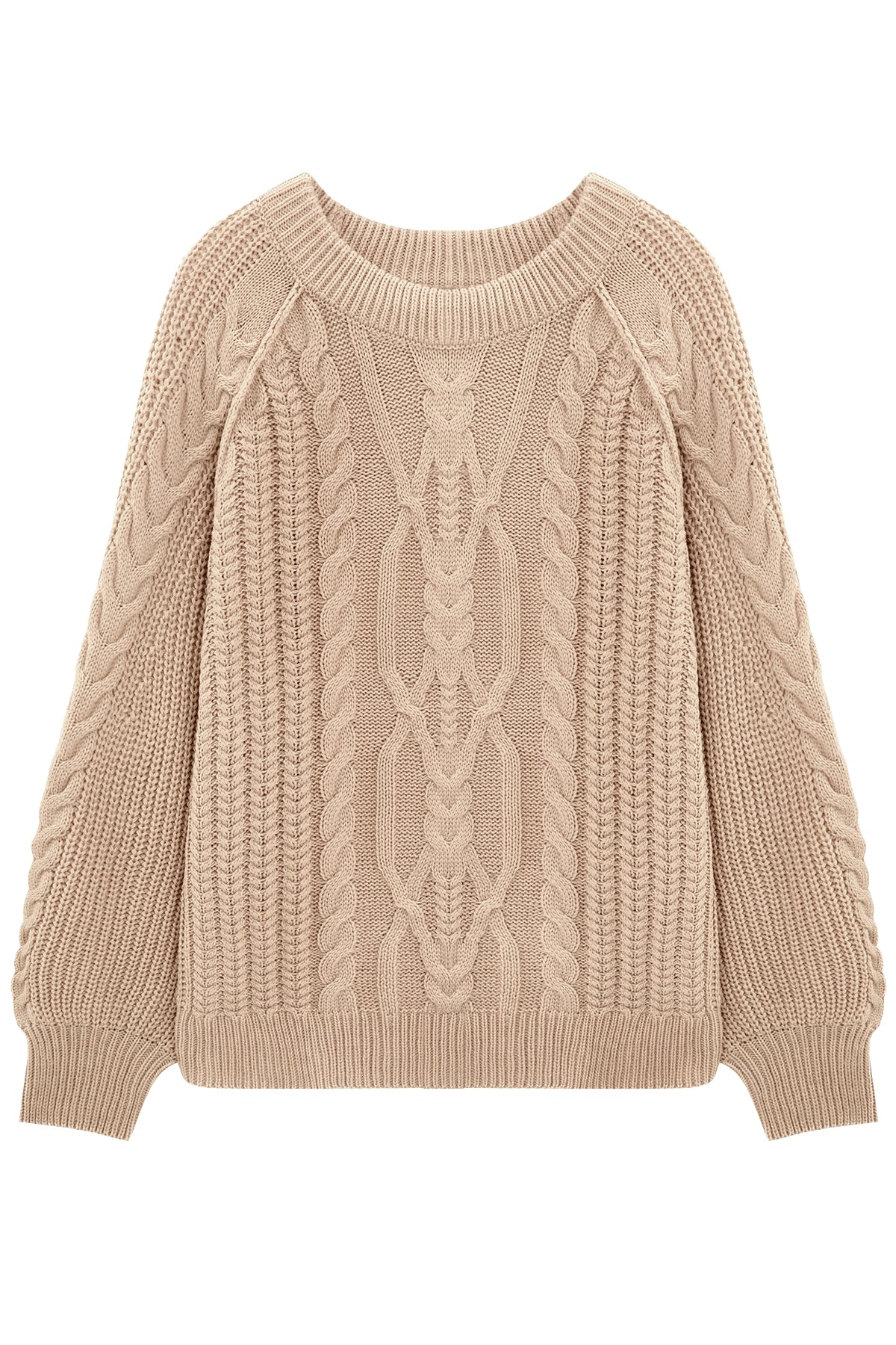 Cicy Bell Womens Beige Cable Sweaters