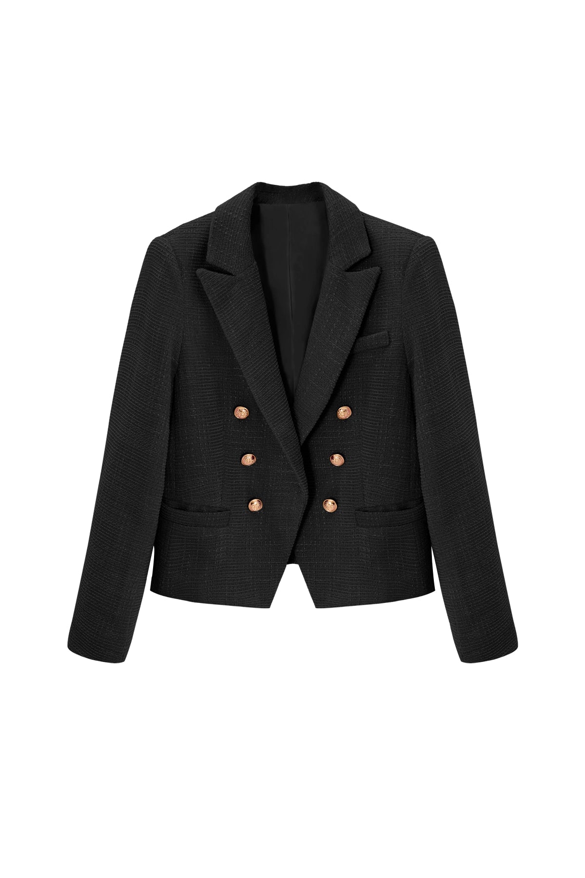 Cicy Bell Womens Black Tweed Blazer