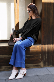 Cicy Bell Womens Black Ruffle Sweater