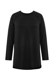 Cicy Bell Womens Black Long Sleeve Tunic Tops