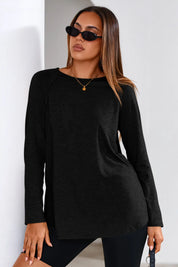Cicy Bell Womens Black Long Sleeve Tunic Tops