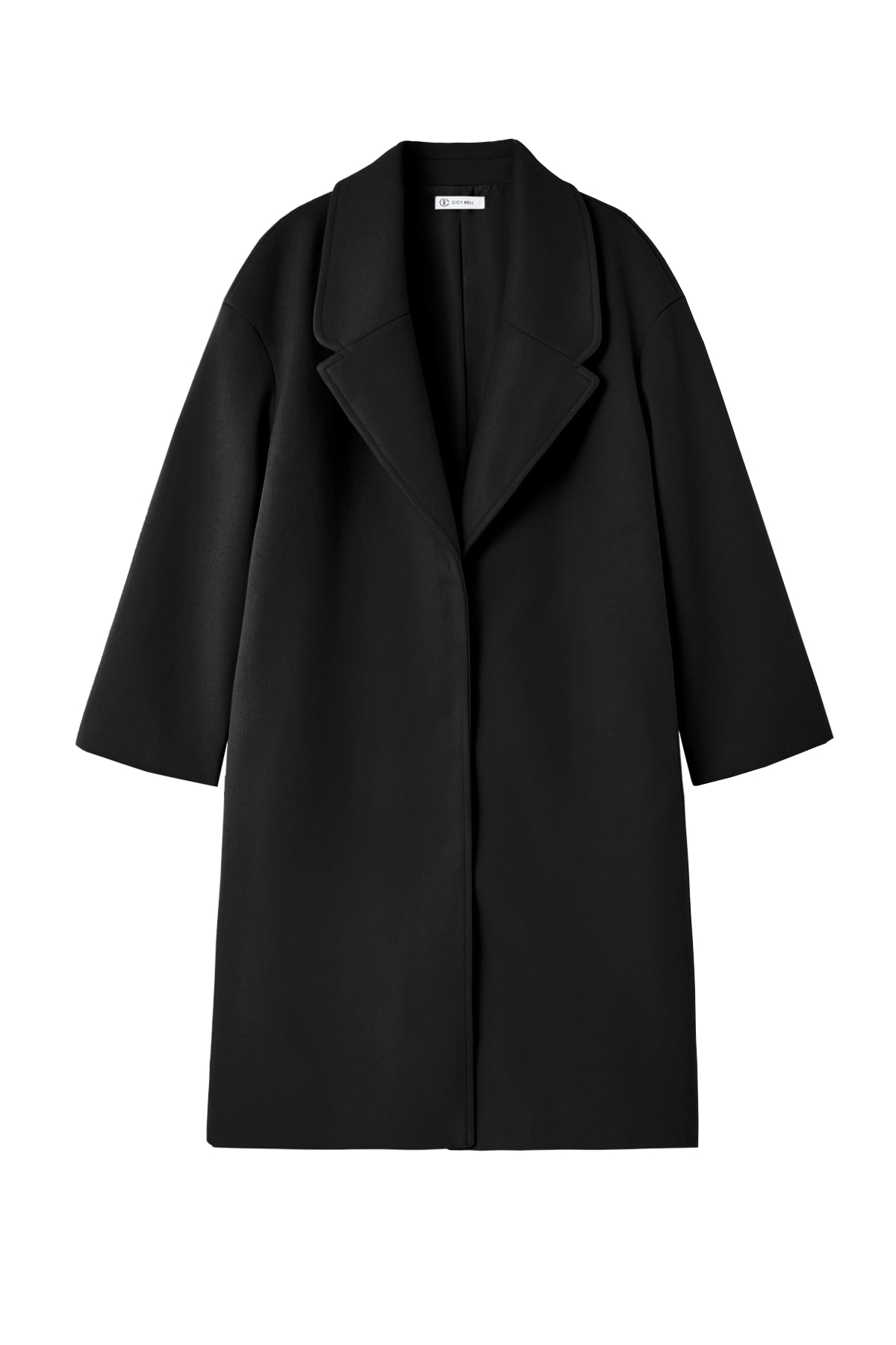 Cicy Bell Womens Black Wool Blend Trench Coat