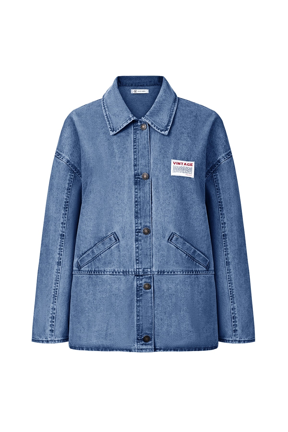 Cicy Bell Womens Blue Oversized Denim Jackets