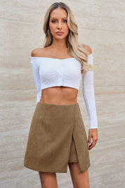 Cicy Bell Womens Brown Corduroy Mini Skirt