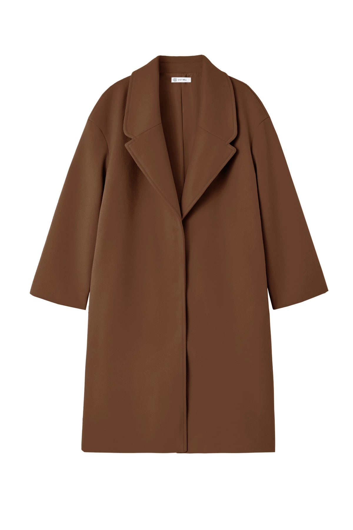 Cicy Bell Womens Brown Wool Blend Trench Coat