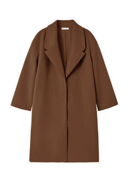 Cicy Bell Womens Brown Wool Blend Trench Coat