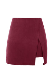 Cicy Bell Womens Burgundy Corduroy Mini Skirt