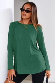 Cicy Bell Womens Dark Green Long Sleeve Tunic Tops