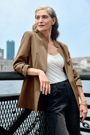 Cicy Bell Womens Dark Khaki Business Casual Blazer