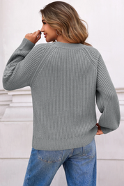 Cicy Bell Womens Gray Cable Sweaters