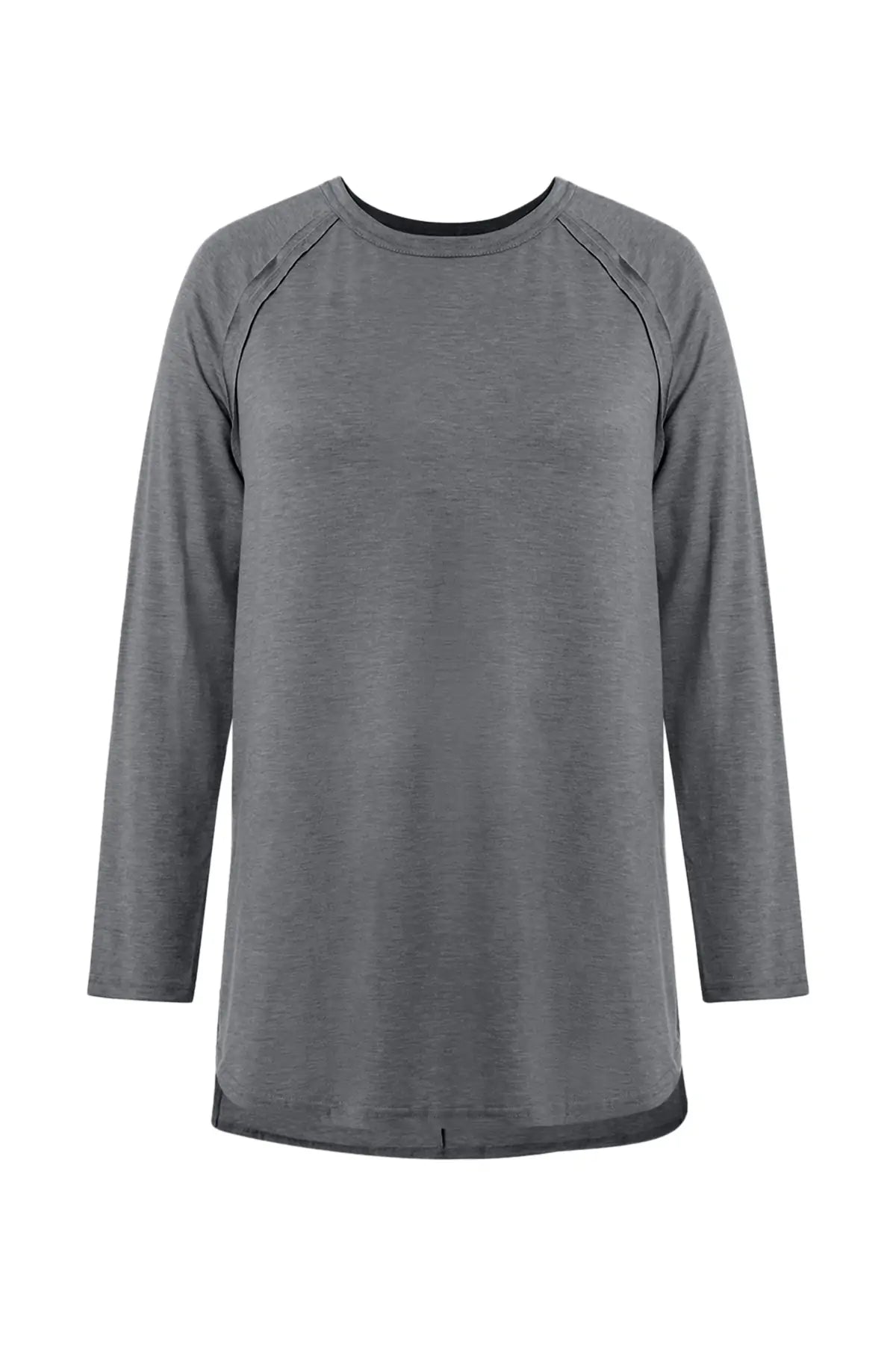 Cicy Bell Womens Grey Long Sleeve Tunic Tops