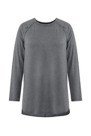 Cicy Bell Womens Grey Long Sleeve Tunic Tops