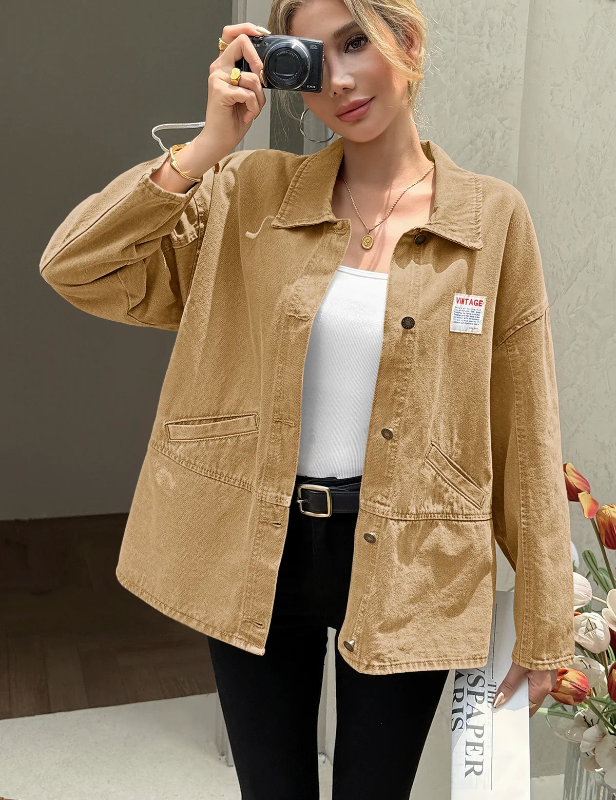 CicyBell-Women-Khaki-DenimJackets-H9H437_2.webp
