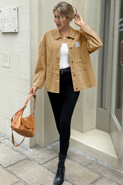 Cicy Bell Womens Khaki Oversized Denim Jackets